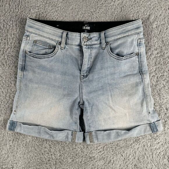 LuLaRoe Pants - Lularoe Women’s High Rise Boyfriend Shorts Size 26 Light Wash Fold-over Hem Bell